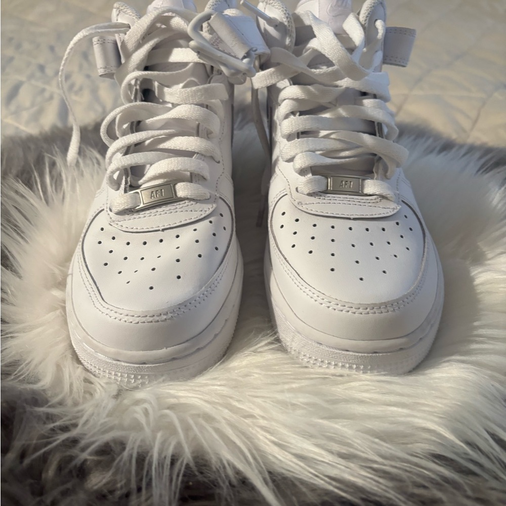 Nike White Sneakers with Perforated Design